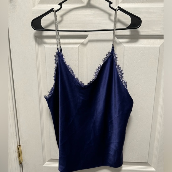 Victoria's Secret Lingerie Cami Tank Top Satin Lace Rhinestones size XL - Picture 1 of 5